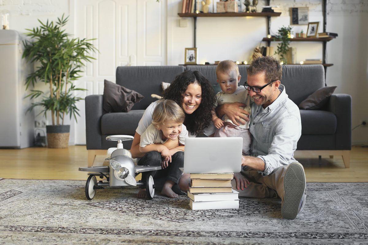 family on computer